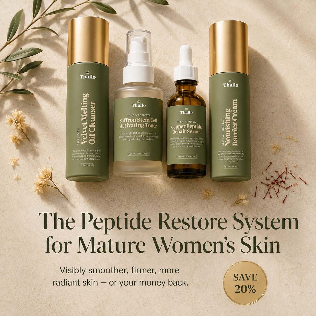The Peptide Restore System for Mature Women's Skin