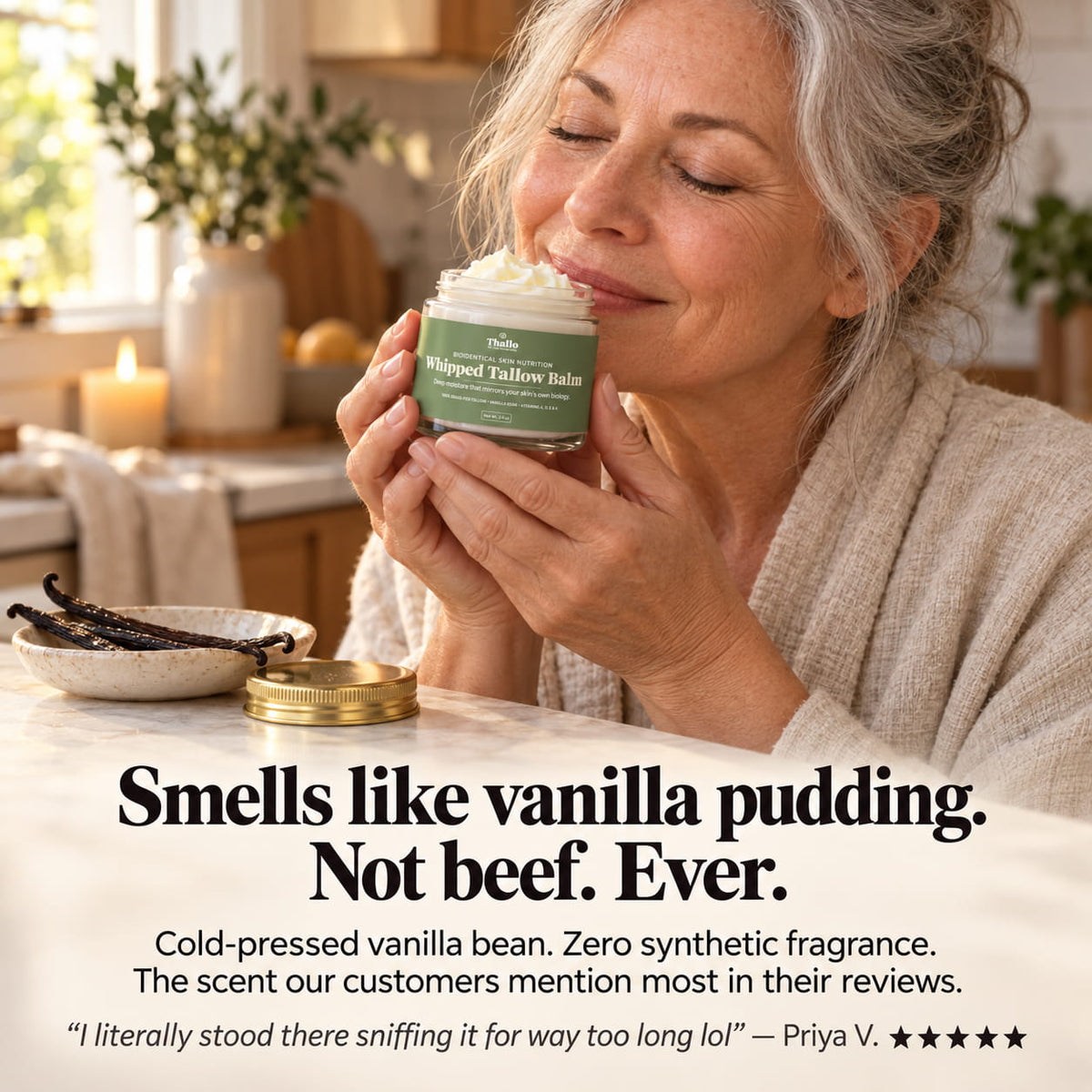 Thallo® Vanilla Bean Infused Whipped Tallow Balm