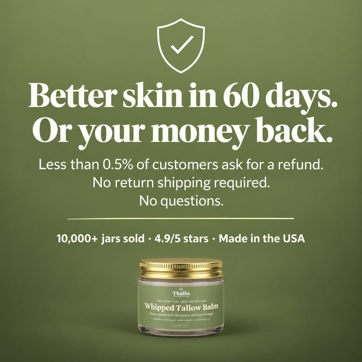 Thallo® Vanilla Bean Infused Whipped Tallow Balm