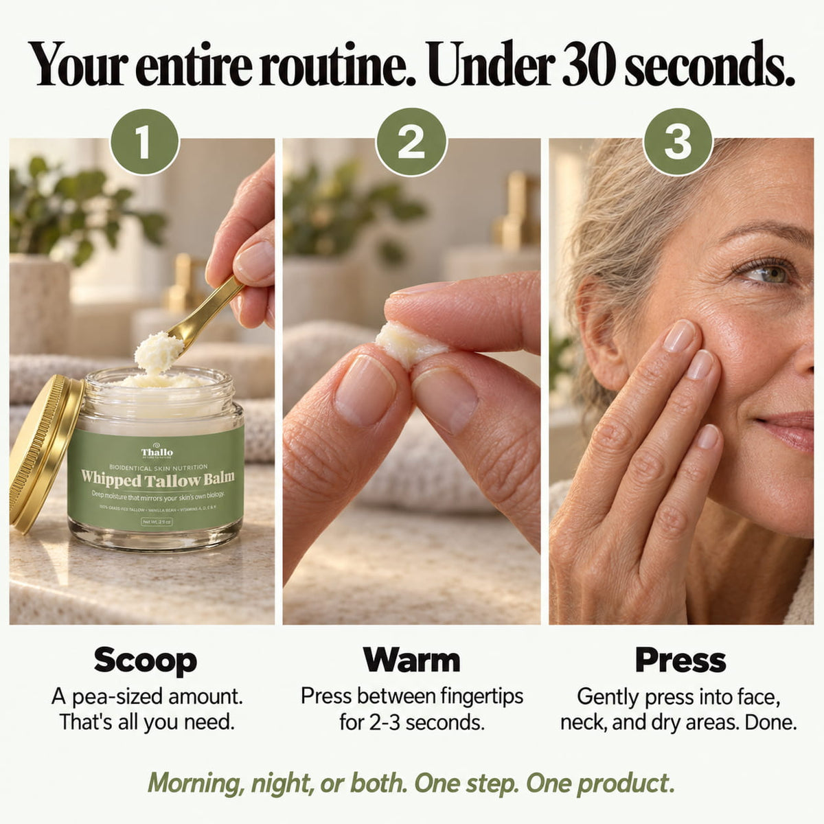Thallo® Vanilla Bean Infused Whipped Tallow Balm