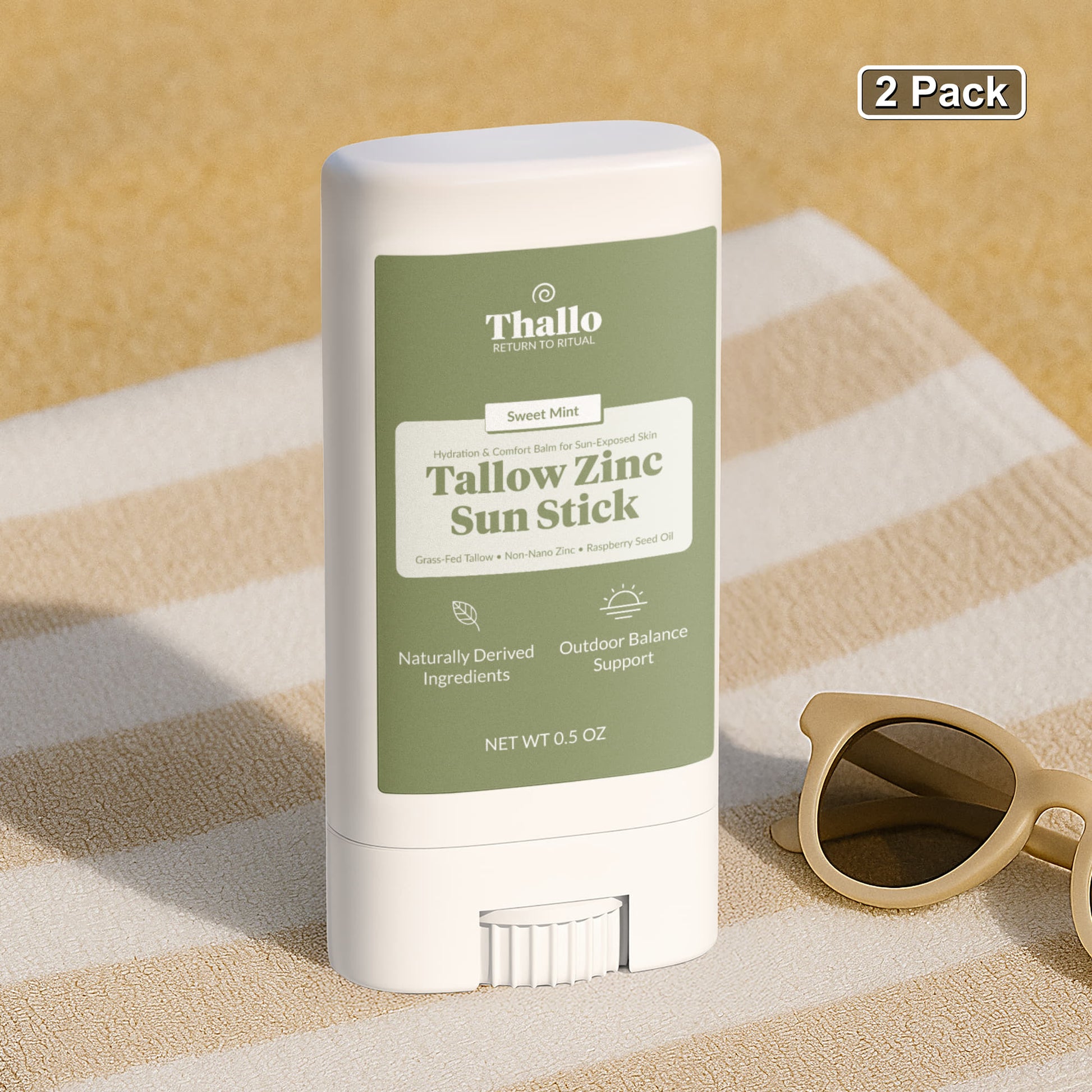 Thallo® 2-Pack Tallow Zinc Sun Stick